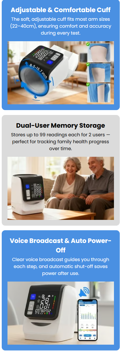 Monitor your heart health easily at home with one-touch accuracy and comfort.