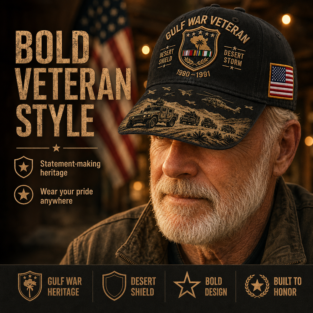๐Last Day Promo: 45% OFF! ๐๏ธ Desert Storm Veteran Commemorative Cap โ Gulf War Desert Shield Veteran Hat