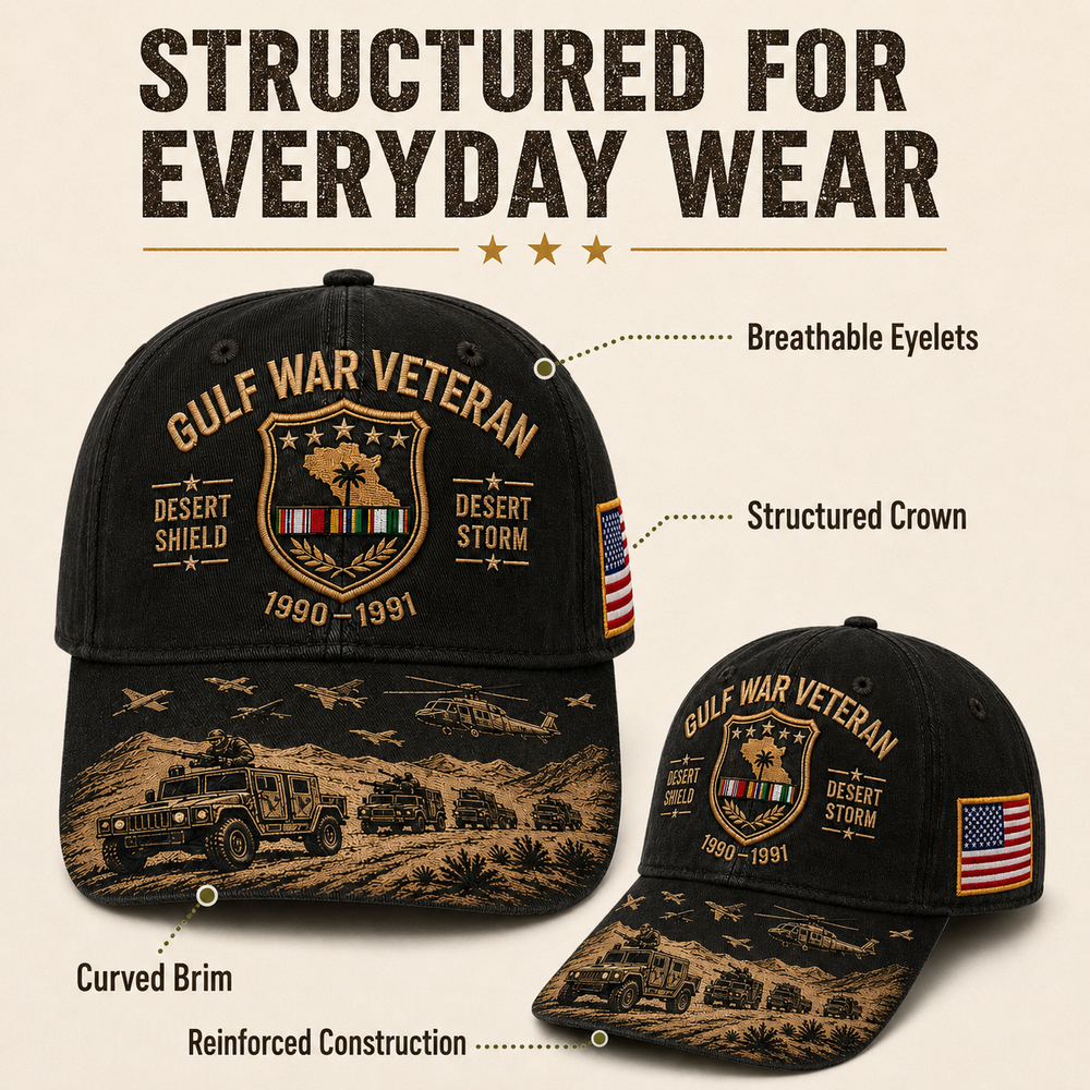 ๐Last Day Promo: 45% OFF! ๐๏ธ Desert Storm Veteran Commemorative Cap โ Gulf War Desert Shield Veteran Hat