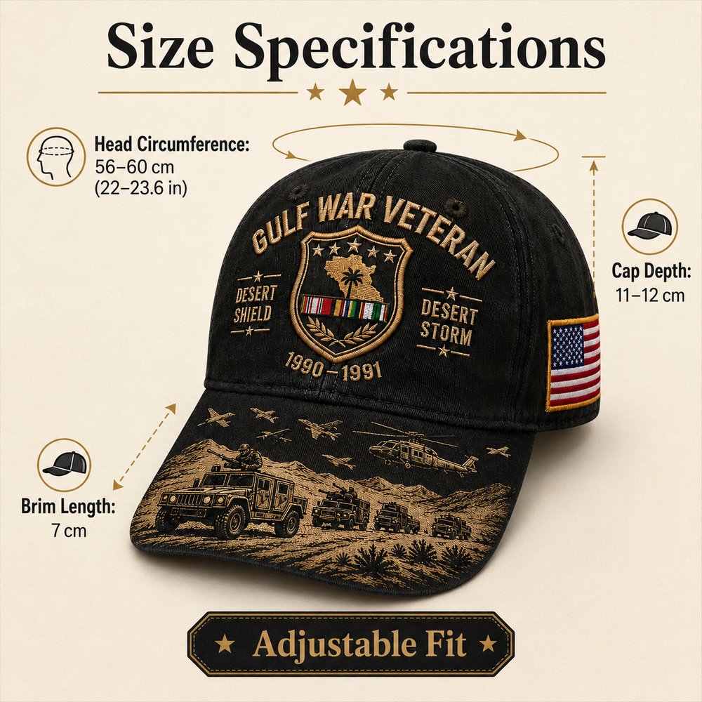 ๐Last Day Promo: 45% OFF! ๐๏ธ Desert Storm Veteran Commemorative Cap โ Gulf War Desert Shield Veteran Hat