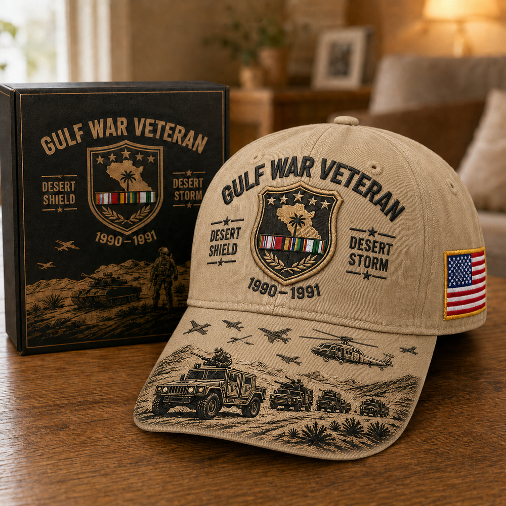 ๐Last Day Promo: 45% OFF! ๐๏ธ Desert Storm Veteran Commemorative Cap โ Gulf War Desert Shield Veteran Hat